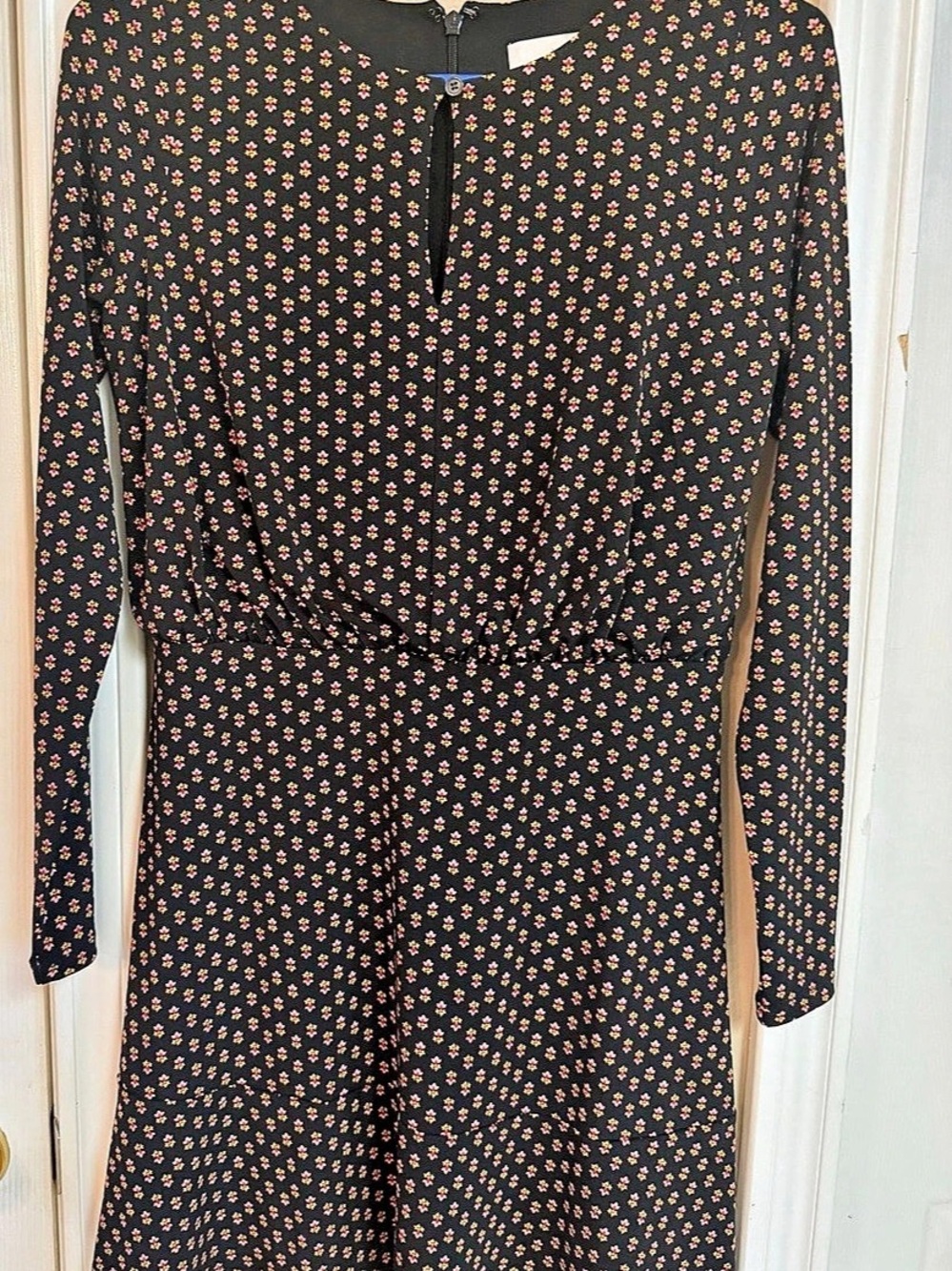 LOFT Floral Mini Dress Black & Pink Size 00P Like New